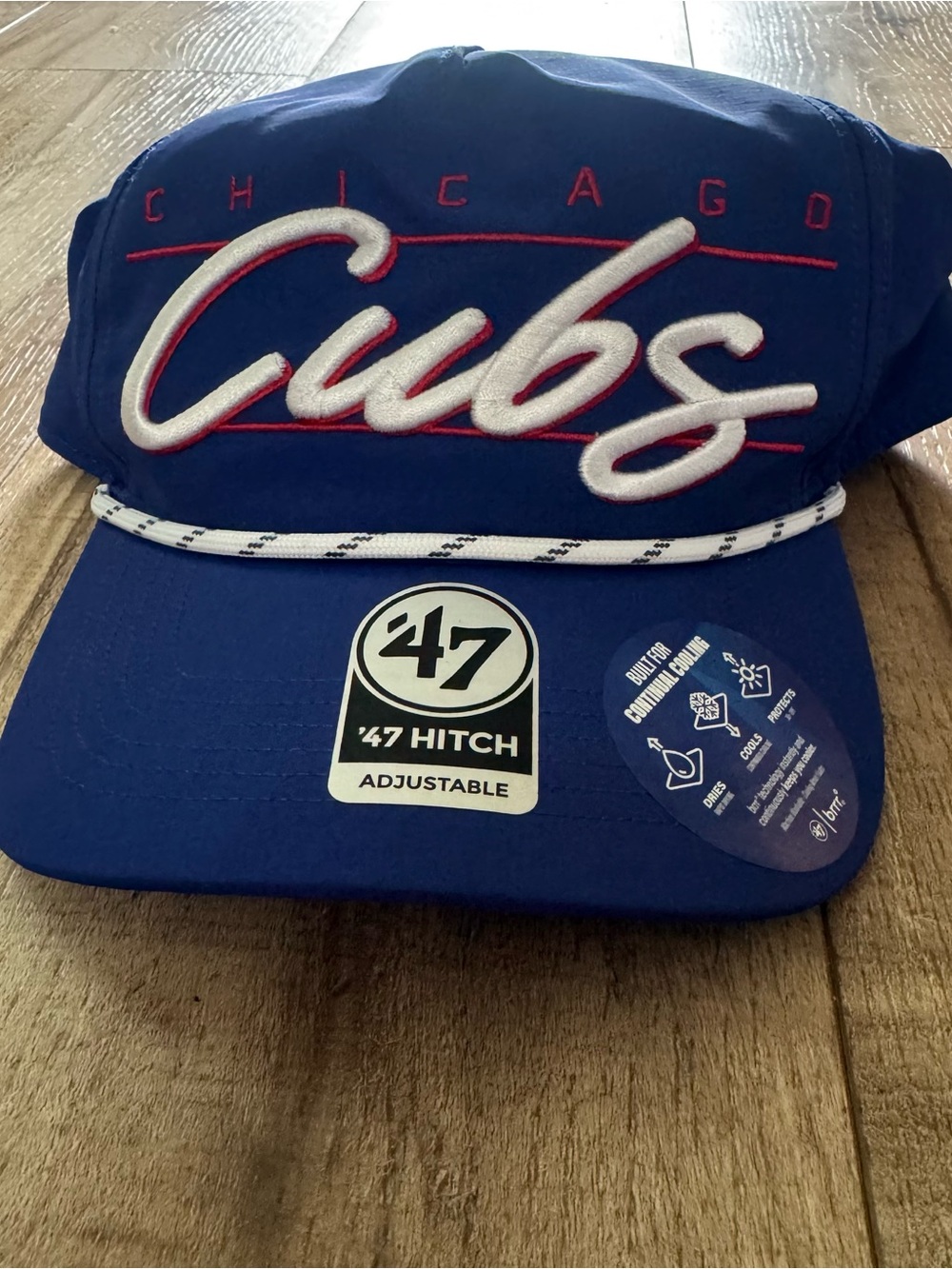 47 Mens Chicago Cubs Royal Blue Hat with White and Red Accents